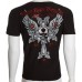 Raw State AFFLICTION Mens HENLEY T-Shirt SKULL CROSS